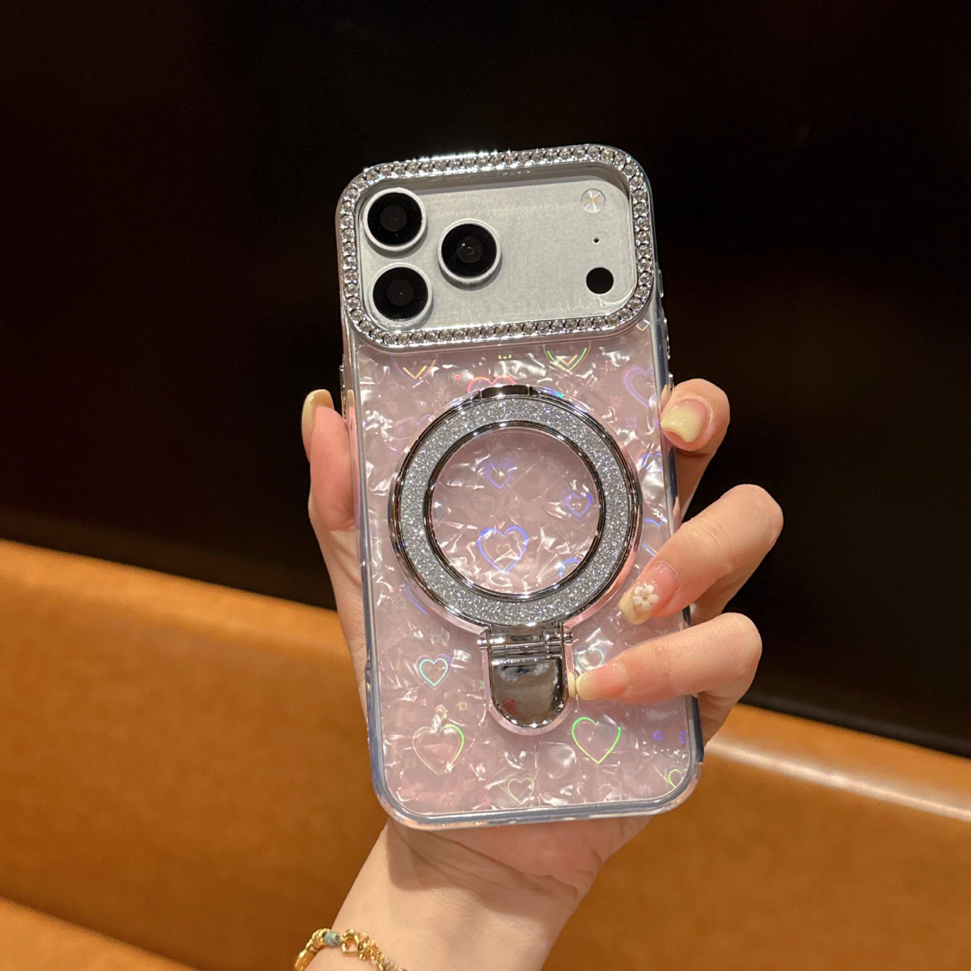 

Bright Diamond Glitter Round Holder for Oppo Reno 15 Pro/Find X9 Pro/A6 Pro Phone Case Oppo Reno 13 Pro