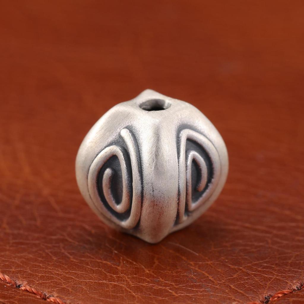 Retro Sterling Silver S999 Eye Pattern Spacer Beads for DIY Red String Bracelet