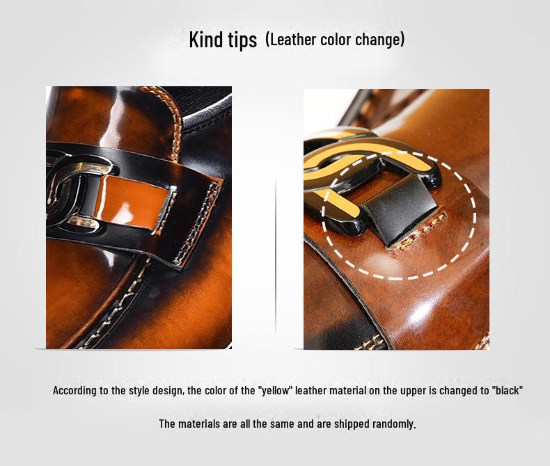 Męskie mokasyny wsuwane VIP z prawdziwej skóry, biznesowo-casualowe, z grubszymi podeszwami z bydlęcej skóry