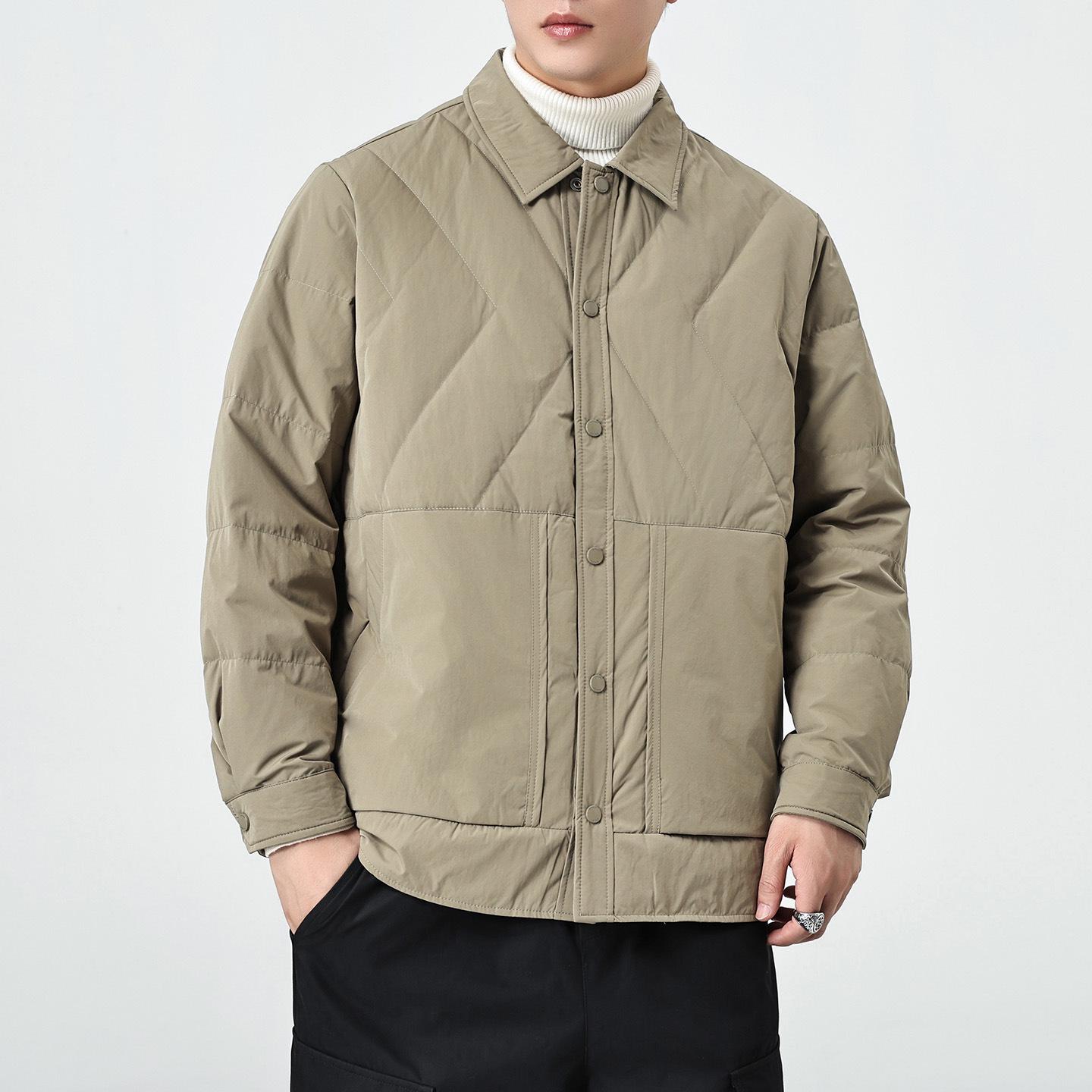 

Men s Winter White Duck Down Jacket: Lightweight, Loose-Fit, Plus Size, Casual, Trendy, Warm Workwear. 4XL (190-210 jin) зелений