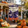 30*45cm Halloween Garden Flag, Double Sided Linen Bow Decor, Digital Printed Yard Banner for Patio Lawn Decoration