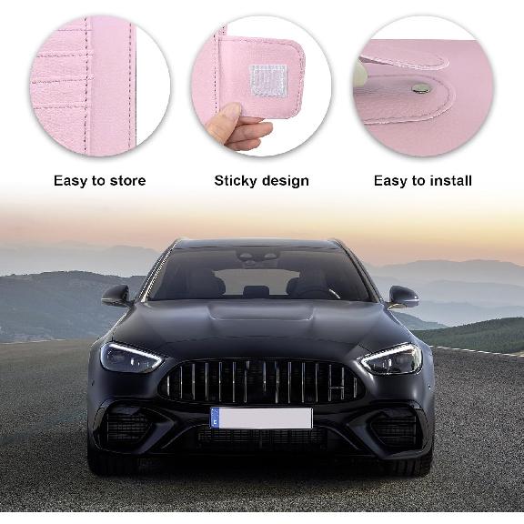 2PCS Small Leather Car Sun Visor Organizer, Multifunctional Auto Visor Document Holder with Sunglasses Clip, Universal Car Interior Organizer for