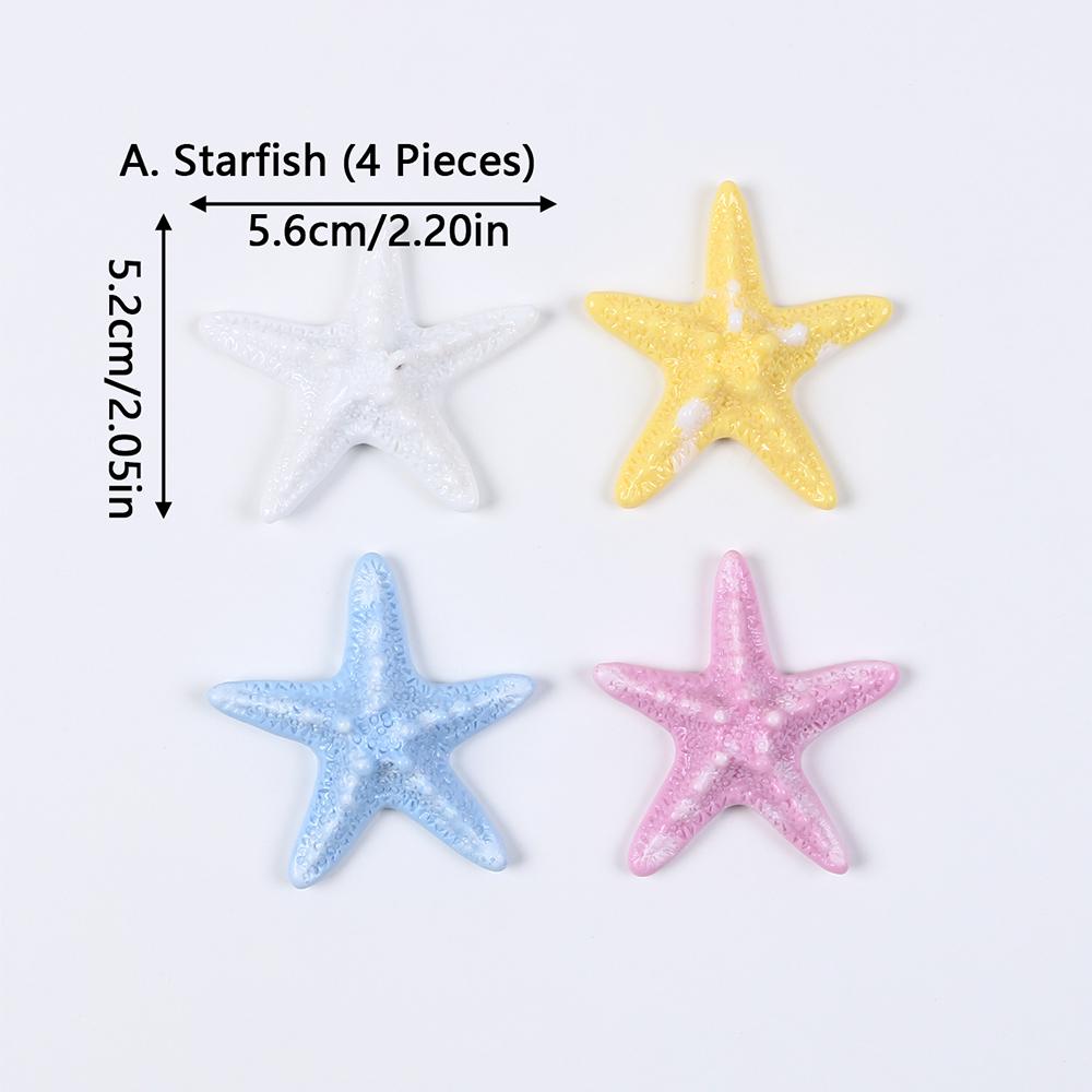Shell Starfish Cake Decoration Resin Ocean Themed Cake Topper for Birthday Party Baby Shower Wedding Cake Decor