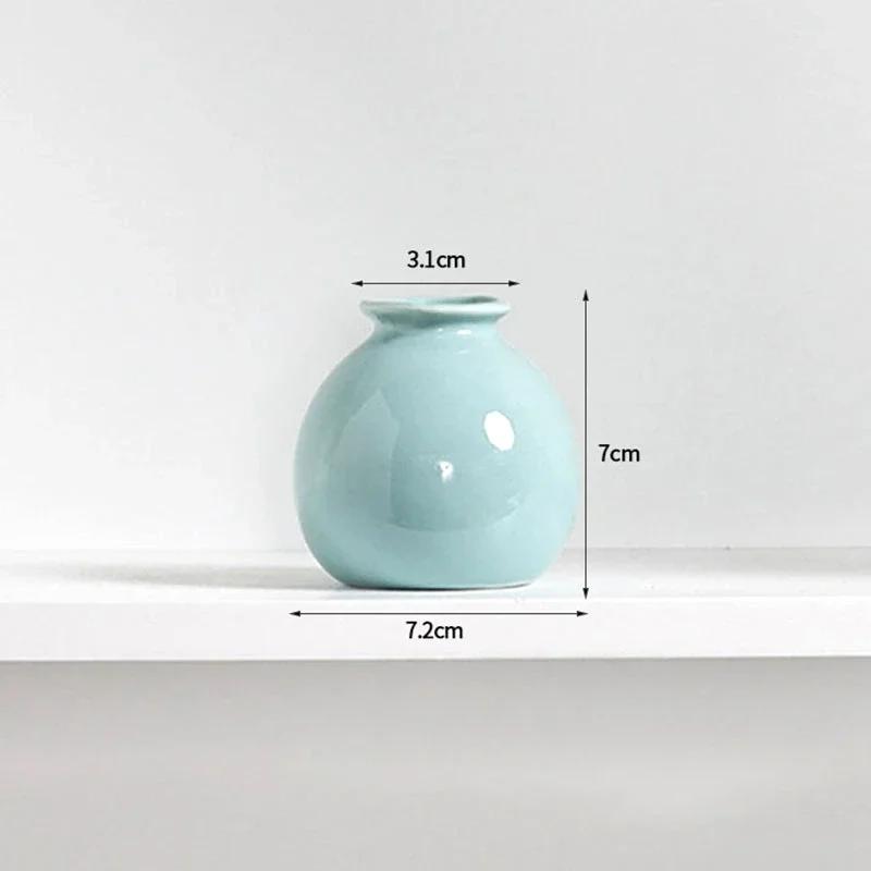 Colorful Ceramic Vase Flower Bottle Flower Vase Vases for Decoration Living Room Mini Solid Hydroponics Bottle Room Decor