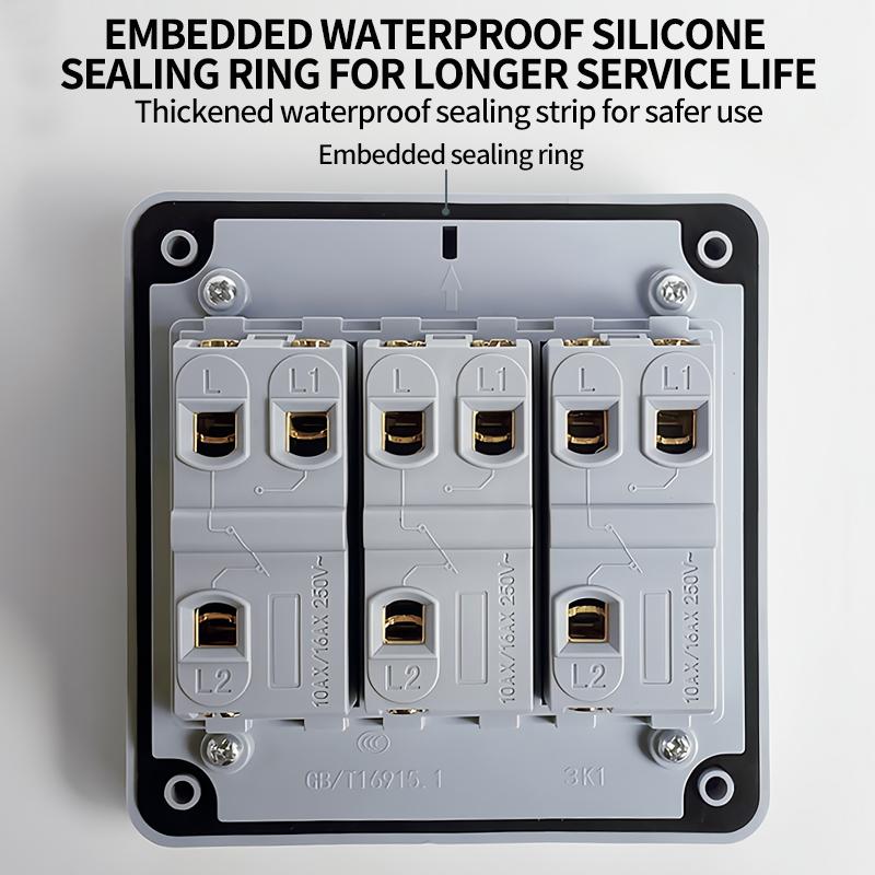 IP66 Rated Outdoor Wall Switch - Weatherproof Push Button, 1/2/3 Gang 16A for Home & Garden