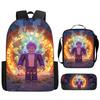 ROBLOX Themed Kids Backpack School Lightweight Durable Oxford Fabric Bag With Padded Straps Cartoon Print Grades 1-9