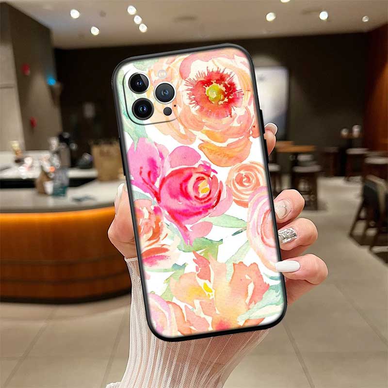 NH24 Flowers rose Pink New High-End Shell Phone Case for iPhone SE X XS XR 16E 17 11 Pro Max 8 7 6 6s Plus Air
