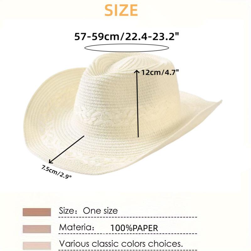 Popular European and American classic straw woven western cowboy hat men's and women's outdoor fashion OL wind woven top hat
