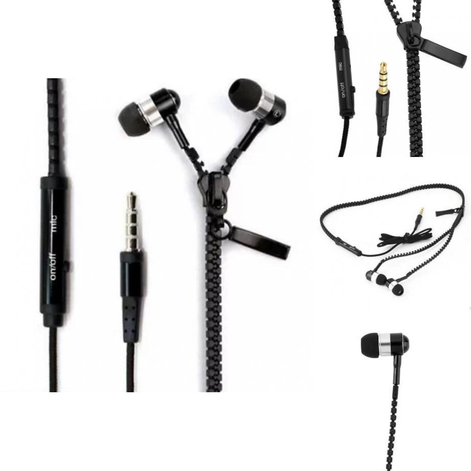 Fashion Zipper Headphones With Premium Sound And Stylish In-ear Design For Comfort