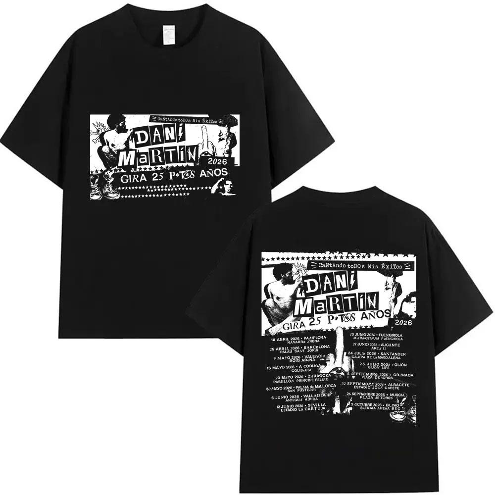 Rapper Dani Martin Tour 20252026 Merch T Shirts Mens Pop Music Clothing Short Sleeve Tshirt Man Hip Hop Gothic Vintage Tshirt