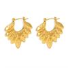 Leaf-Shaped 18K Gold Plated Titanium Steel Earrings