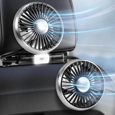 Для Літніх Знижокwin Авто Електромобіль USB Підголівник Подвійна Голова Авто Низький Легкий Ідеально для Нічних Поїздок у Довгу Профілактика Теплового Удару [Новий 2026] Вентилятор, Вентилятор,