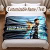 Jude Bellingham Printed Flannel Blanket Custom Name Text Soft Warm Throw For Bedroom Holiday Gift