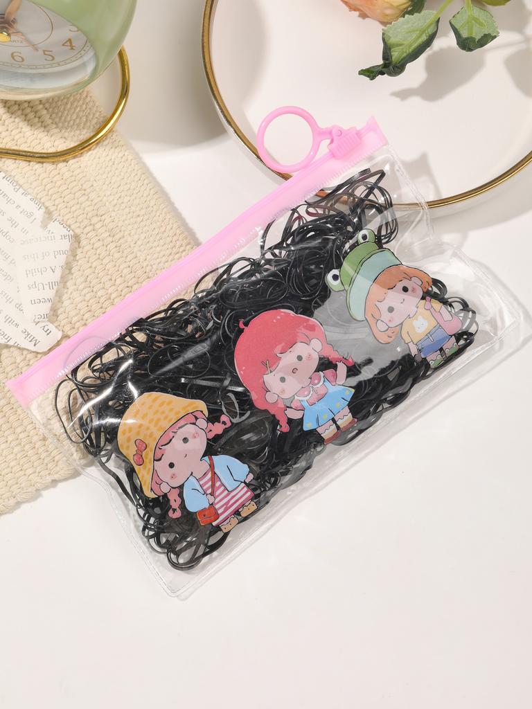 1 Package Girls Colourful Disposable Rubber Band Hair Ties Headband Children Ponytail Holder Bands Kids Hair Accessories