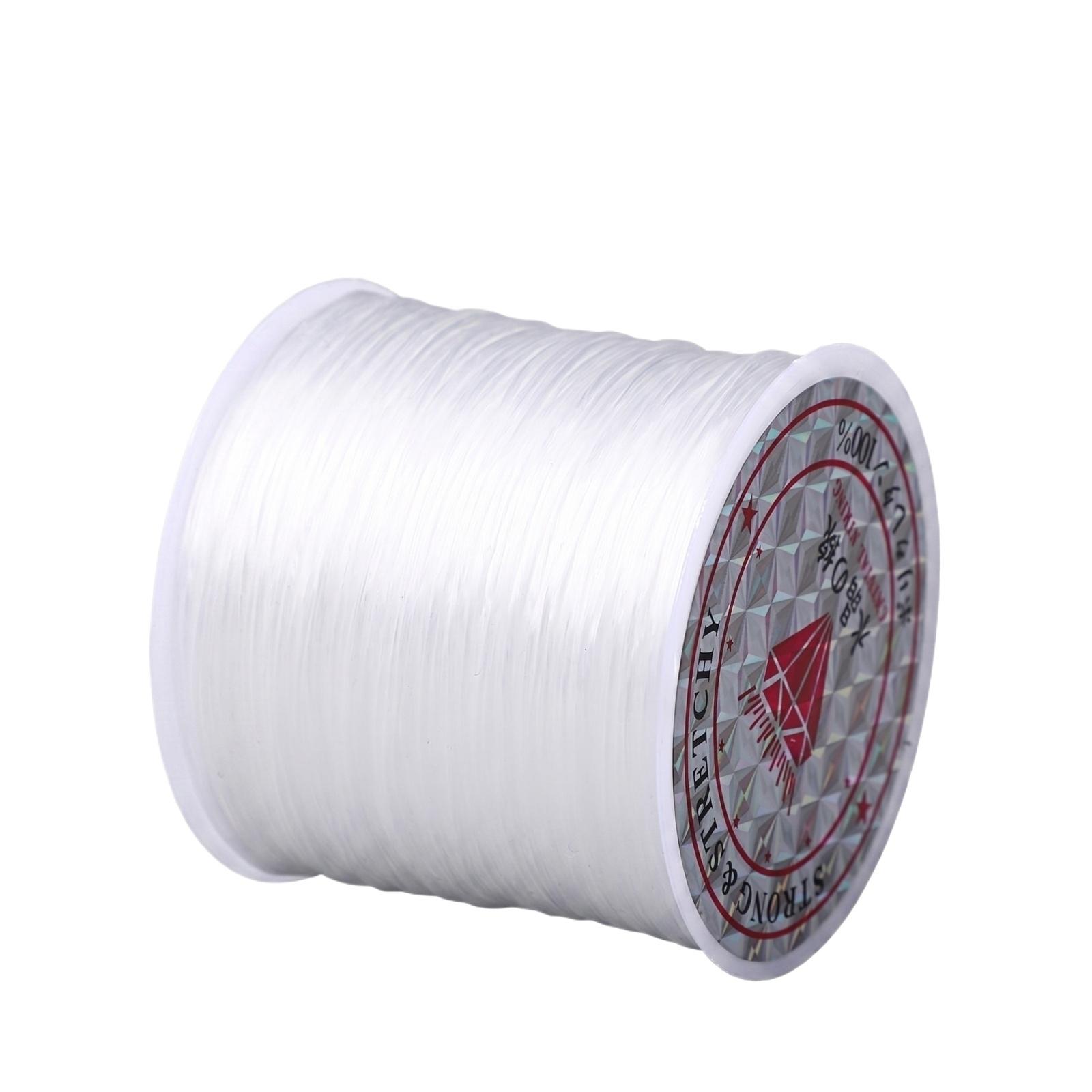 

50m Stretch Elastic Cord Durable Beading Thread for DIY Jewelry Making Crystal Bracelet String Strong Elasticity and Wear Resistance One Size белый