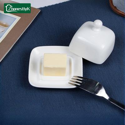 Seramik Tereyağı Saklama Kutusu Tereyağı Peynir Tazeliği Koruma Kutusu Kapaklı Pasta Meyve Tabağı Restoran Otel Mutfak Tabağı