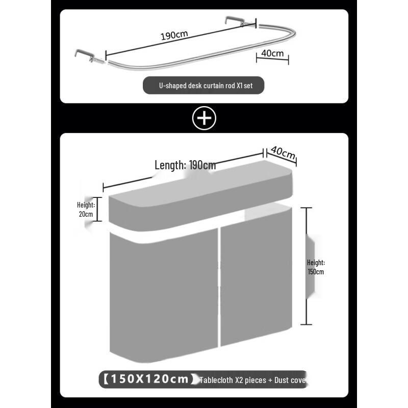 Handun Dormitory Privacy Bed Curtain Set with Rod and Canopy