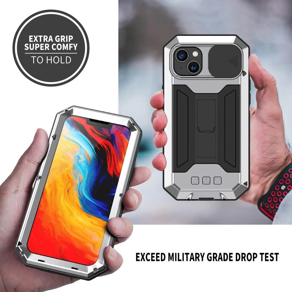 360 Full Heavy Protection Metal Cover For iPhone Air 17 16e 17e 16 15 14 Plus 13 Pro Max Case Shockproof Screen Lens Protector