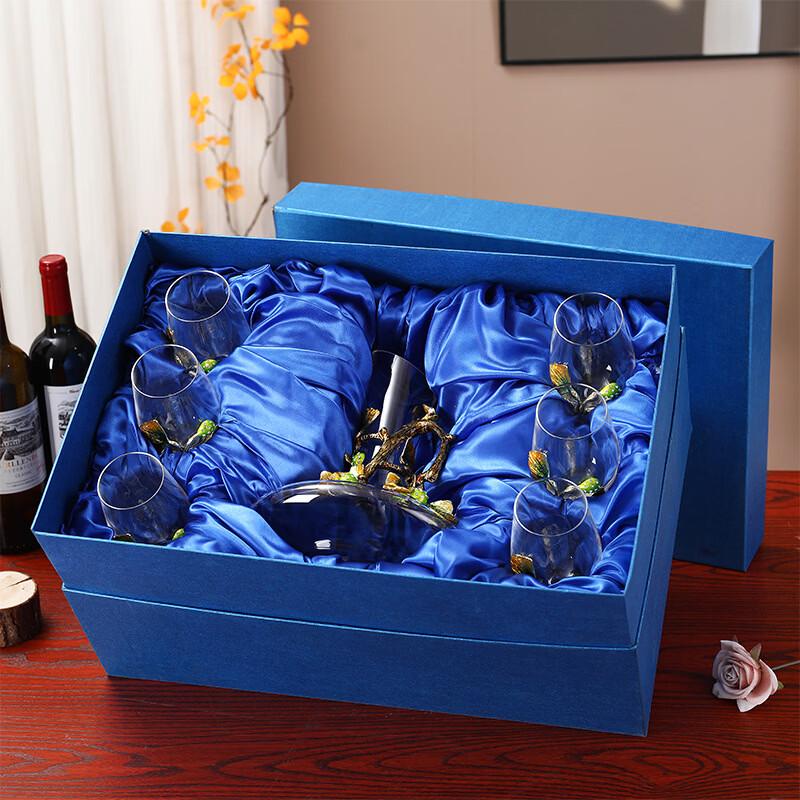 

Shangqi Ginkgo Enamel Carved Red Wine Decanter & Glass Set