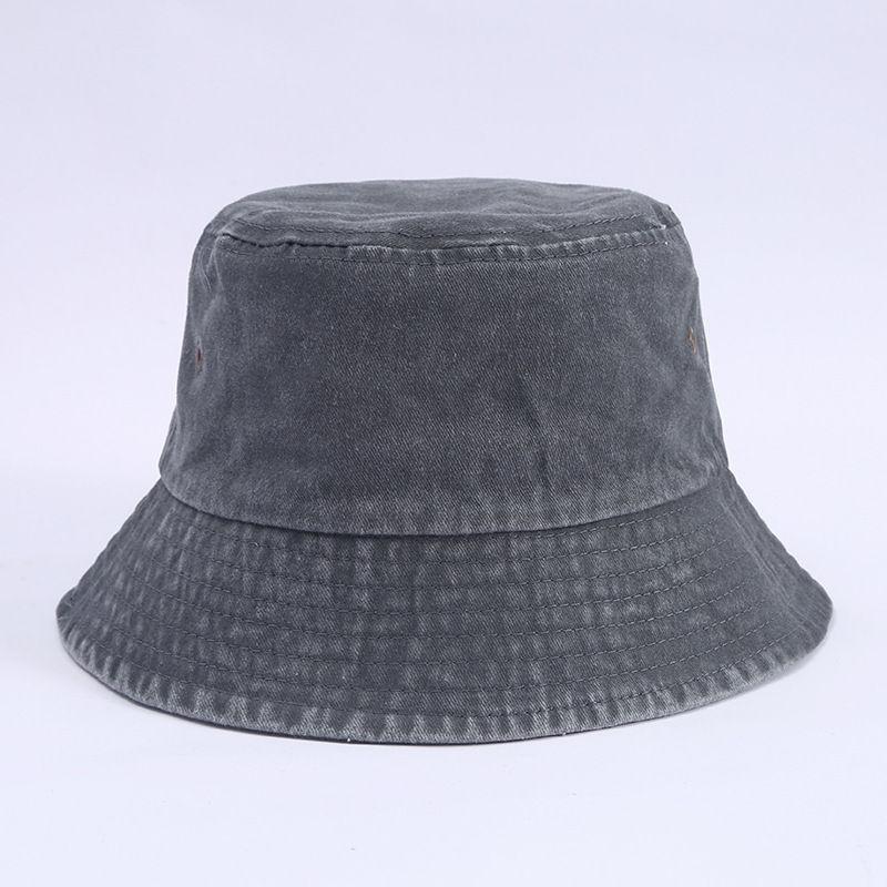 Stonewashed Cotton Bucket Hat Sun Protection Breathable Beach Holiday Fisherman Hats Casual Caps