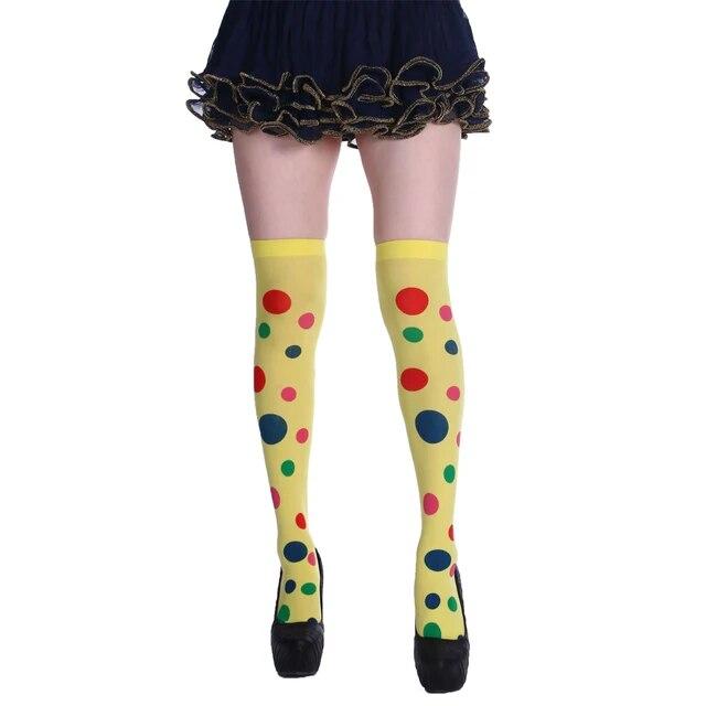 

Костюмы на Хэллоуин для взрослых и детей, женщин и девочек, аксессуары для косплея, чулки, носки, черно-белая полоска, клоун, монахиня, летучая мышь, принт Umorden