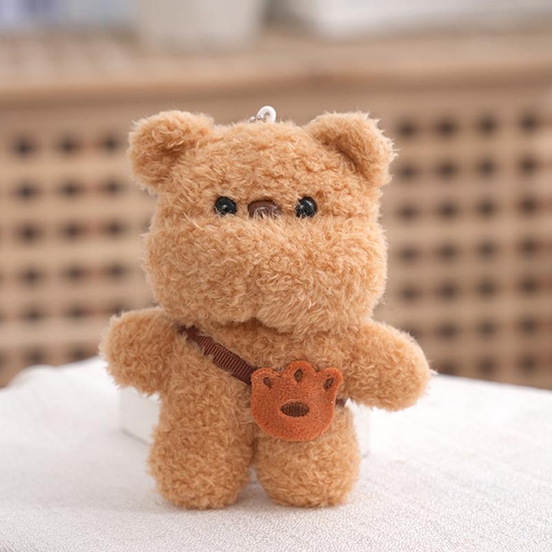 1Pc Girl Birthday Gift Plush Little Bear Backpack Pendant Cute Bear Toy Cartoon Animal Stuffed Doll Keychain