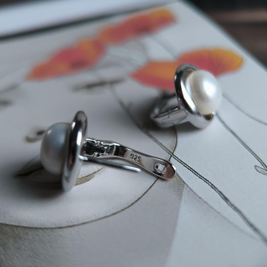 Серебряные серьги с натуральным жемчугом (2187080)