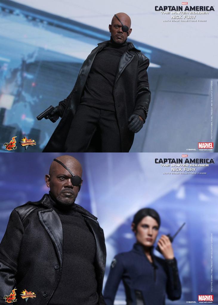 Hot Toys Movie Masterpiece Captain America The Winter Soldier Nick Fury Scale Plastic Painted Action Figure 1/6