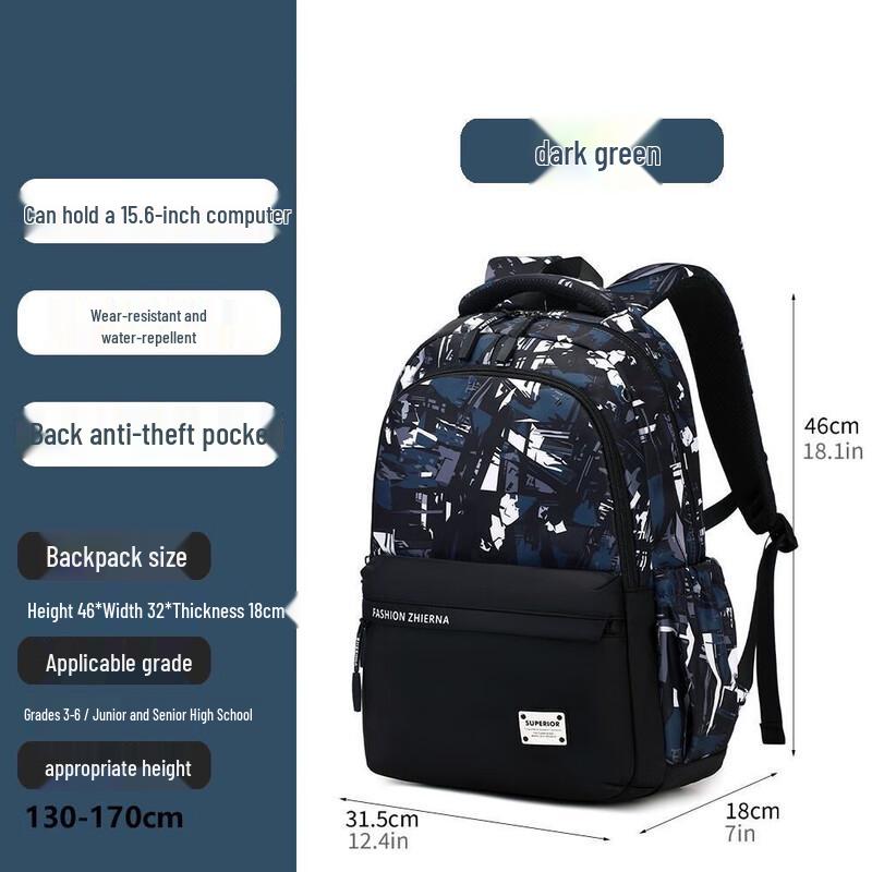 

Li Shen Trendy Waterproof School Backpack