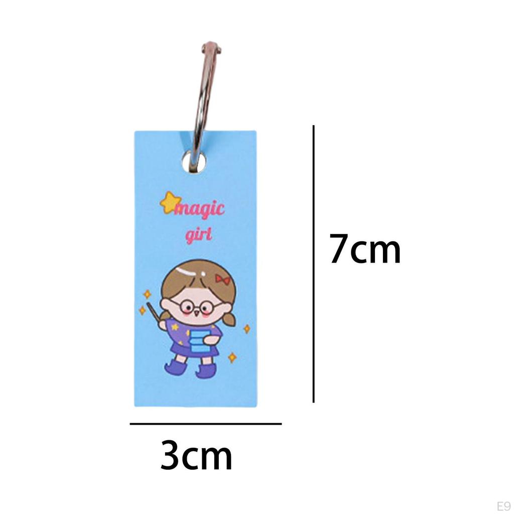 Blank Flash Cards Bookmark Paper Study ,with Binder Rings, DIY Greeting Card Memo Scratch Pads