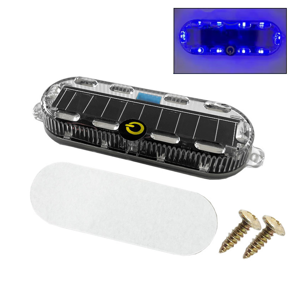 

Светодиодный предупреждающий фонарь на солнечной энергии для мотоцикла, задний фонарь для ночной езды, противотуманный стробоскоп для мотоцикла, электрического велосипеда синий