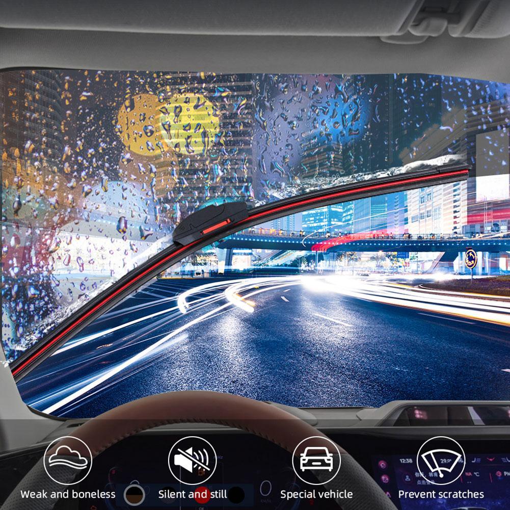 Universal Soft Rubber Strip Windshield Wipers - Car Frameless Bracketless Windscreen Blades Auto Wipers Accessories