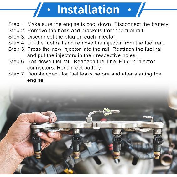 1 Pcs No.0280155972/53031099/RL031099/FJ479 Fuel Injector for Dodge for Ram 1500 V6 3.7L 2002-2003 Car Engine Flow Match Fuel Nozzle
