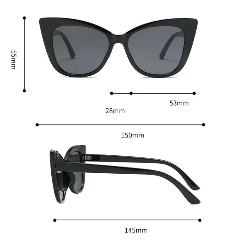 Fashion Street Shooting Cat Eye Sunglasses Po Props Oval Frame Gradient Lens Sun Glasses UV400 Protection Eyewear for Women