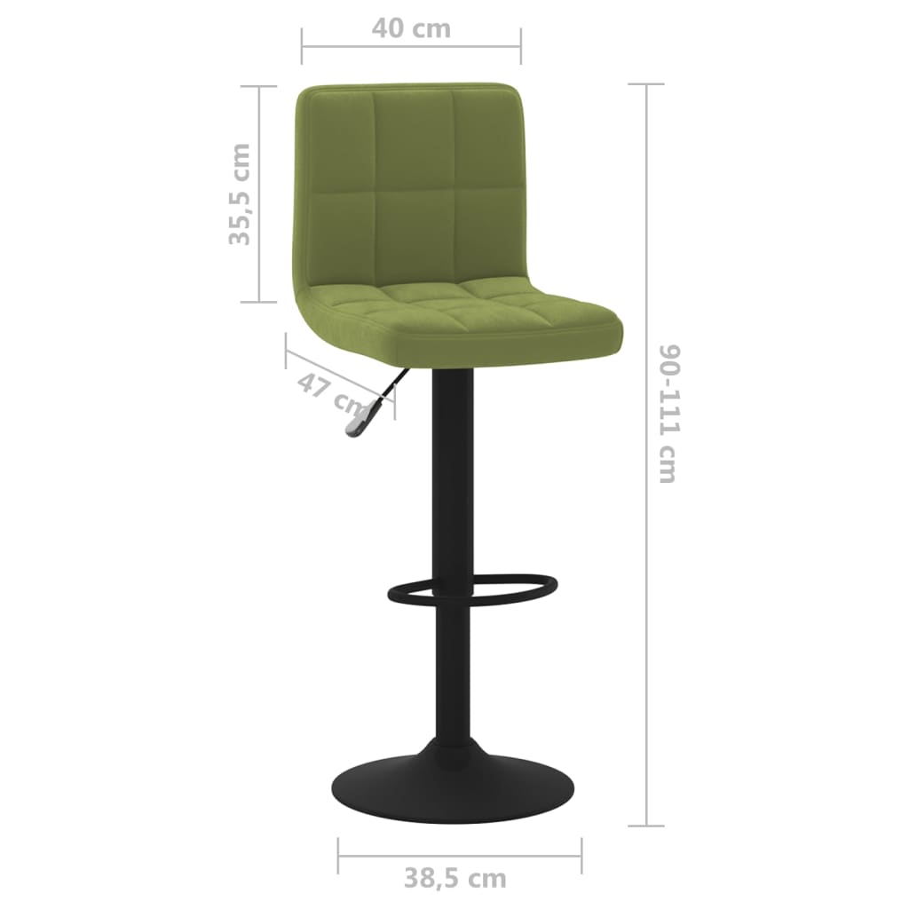Bar Stool Light Green Velvet