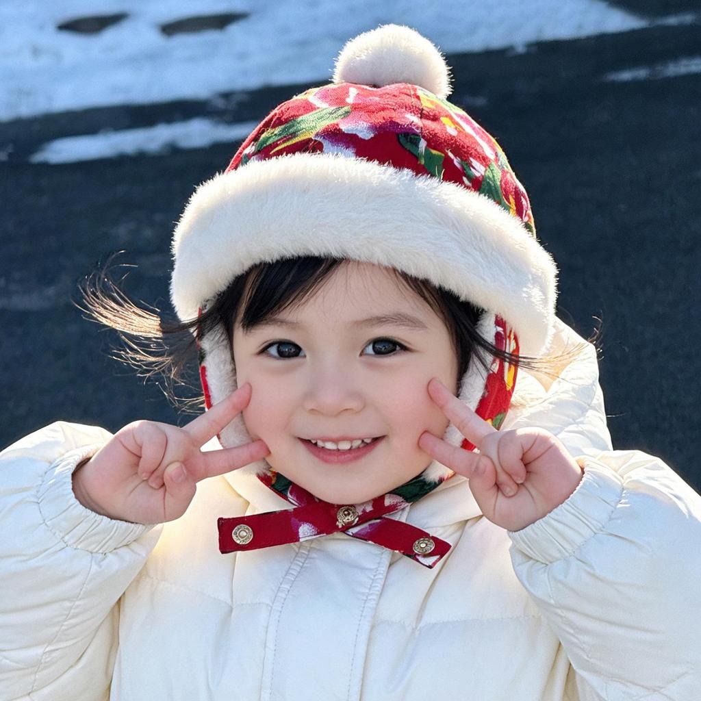Winter Velvet Baby Hat with Ear Flaps – Toddler's Cozy Lei Feng Style