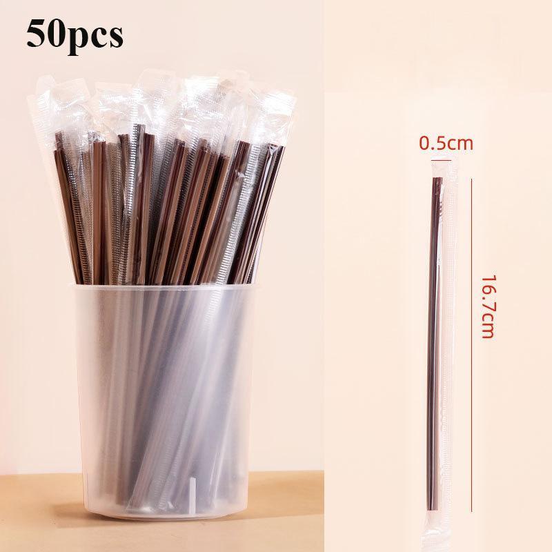 50/100/300/500pcs Brown Drinking Straws Rietjes Milk Tea Bar Party Wedding Kitchen Home Accessories Beverage Straw