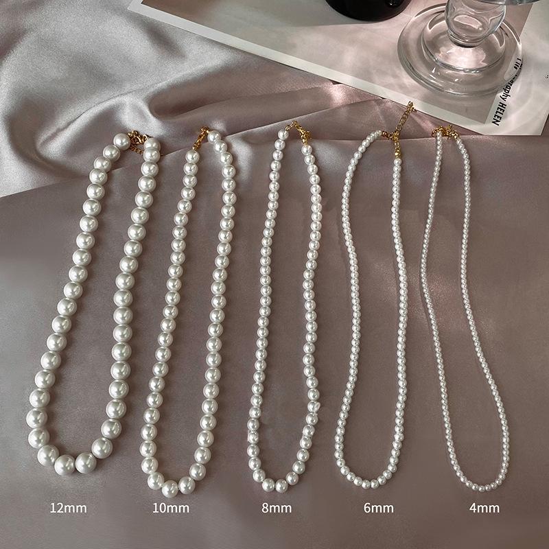 French pearl necklace simple commuter versatile collarbone chain design sense creative necklace women