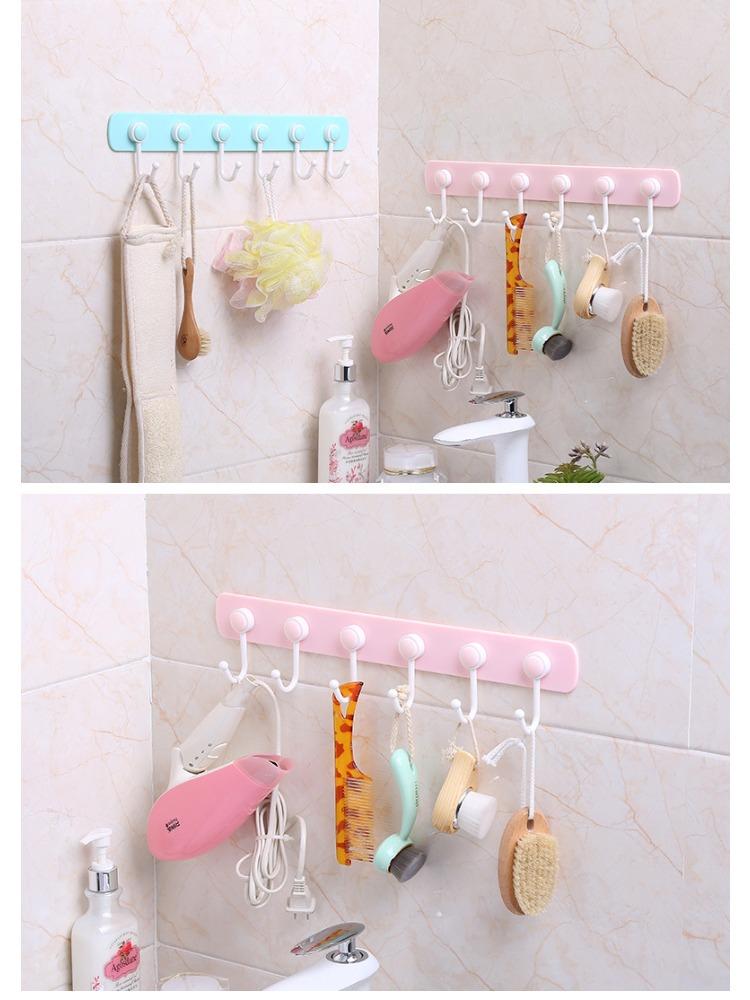 Creative Scandinavian Style Candy Color System Hooks Wall-mounted No-punch Storage Hooks Household Kitchen Bathroom Hooks