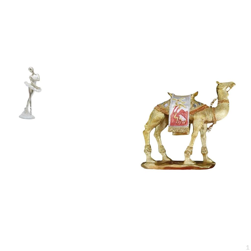 Elegant Dancing Girl And Camel Figurine Art Sculpture Creative Modern Desktop Ornament for Bedroom