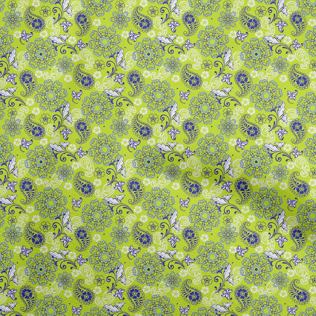oneOone Cotton Flex Dark Brown Fabric Paisleys Craft Projects Decor Fabric Printed By The Yard 40 Inch