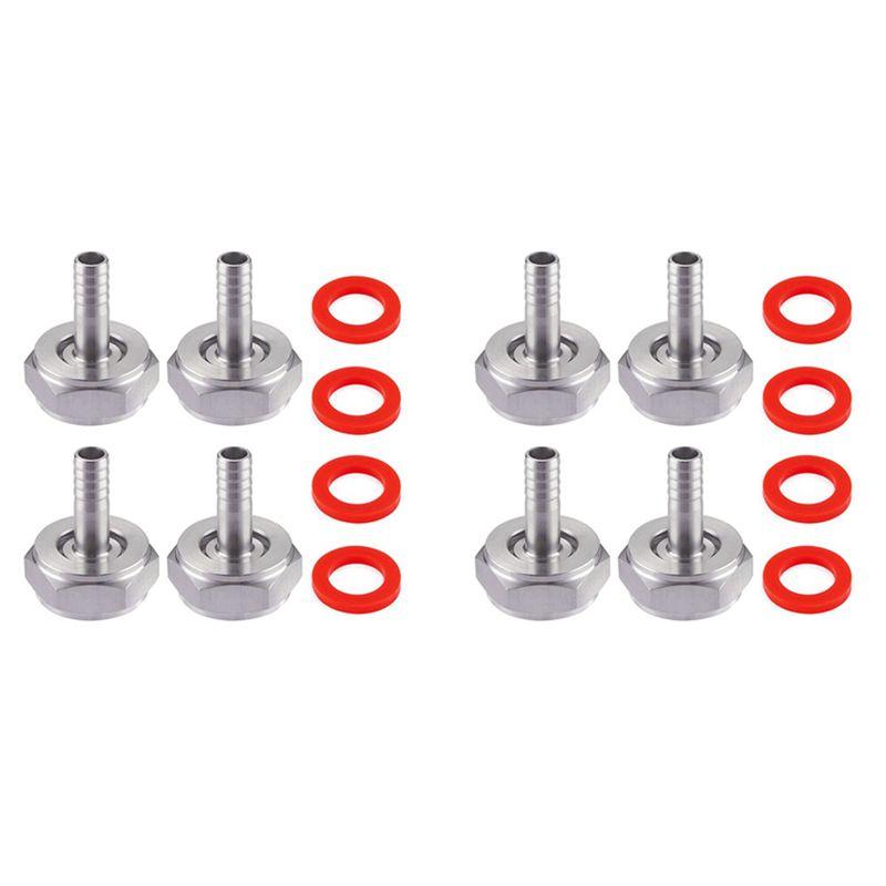 A84X-8PZ Raccordo Accoppiatore Fusto Birra Acciaio Inossidabile, Kit Connettore Linea Birra, Dado Esagonale Filettatura G 5/8 Pollice X Barb 5/16 Pollice