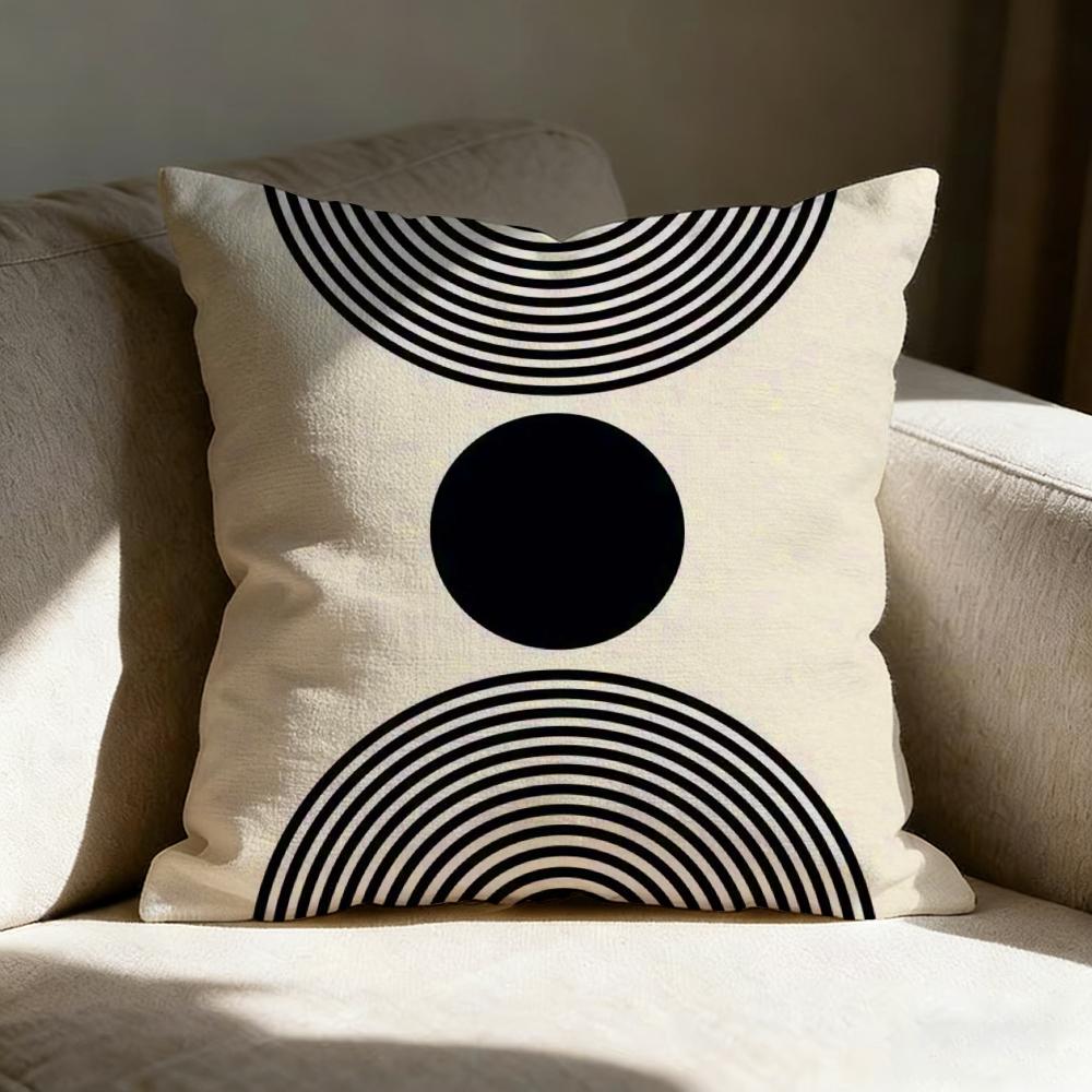 Reduced Geometry Pillow Case Linen Pillow Covers Cover For Couch Living Room Bench Patio Floor Linen Home Decor