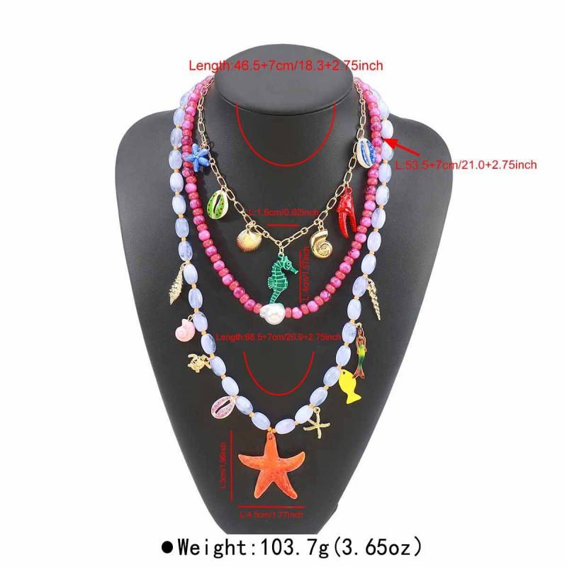 Bohemian Ocean Bead Necklace Women Beach Style Fashion Jewelry