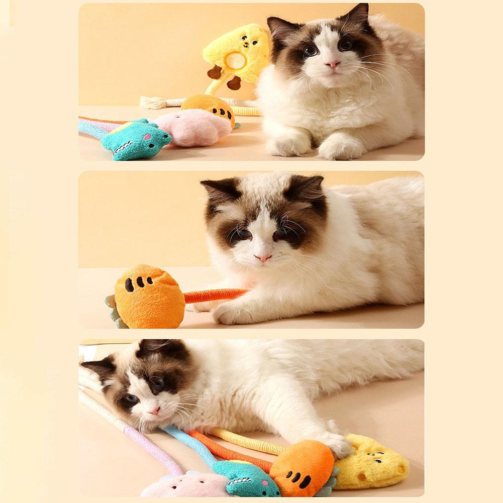 Interactive Chewing Cotton Rope Toys Bite Resistant Funny Cat Teaser Toy For Cat Dog