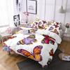 Butterfly Bedding Set 3D Flower Duvet Cover Quilt Cover with Zipper Queen Double Microfiber Comforter Set Kid Girl ChristmasGift