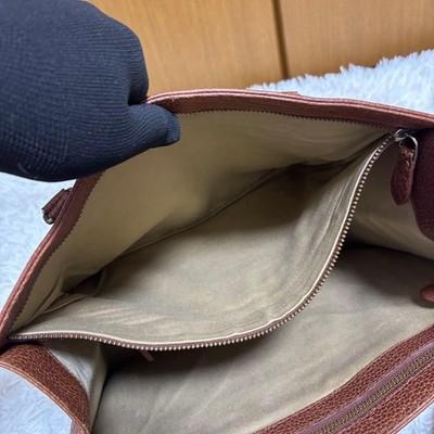 POLO RALPH LAUREN All-Leather Brown Tote Bag Charm Pony Embossed Authentic