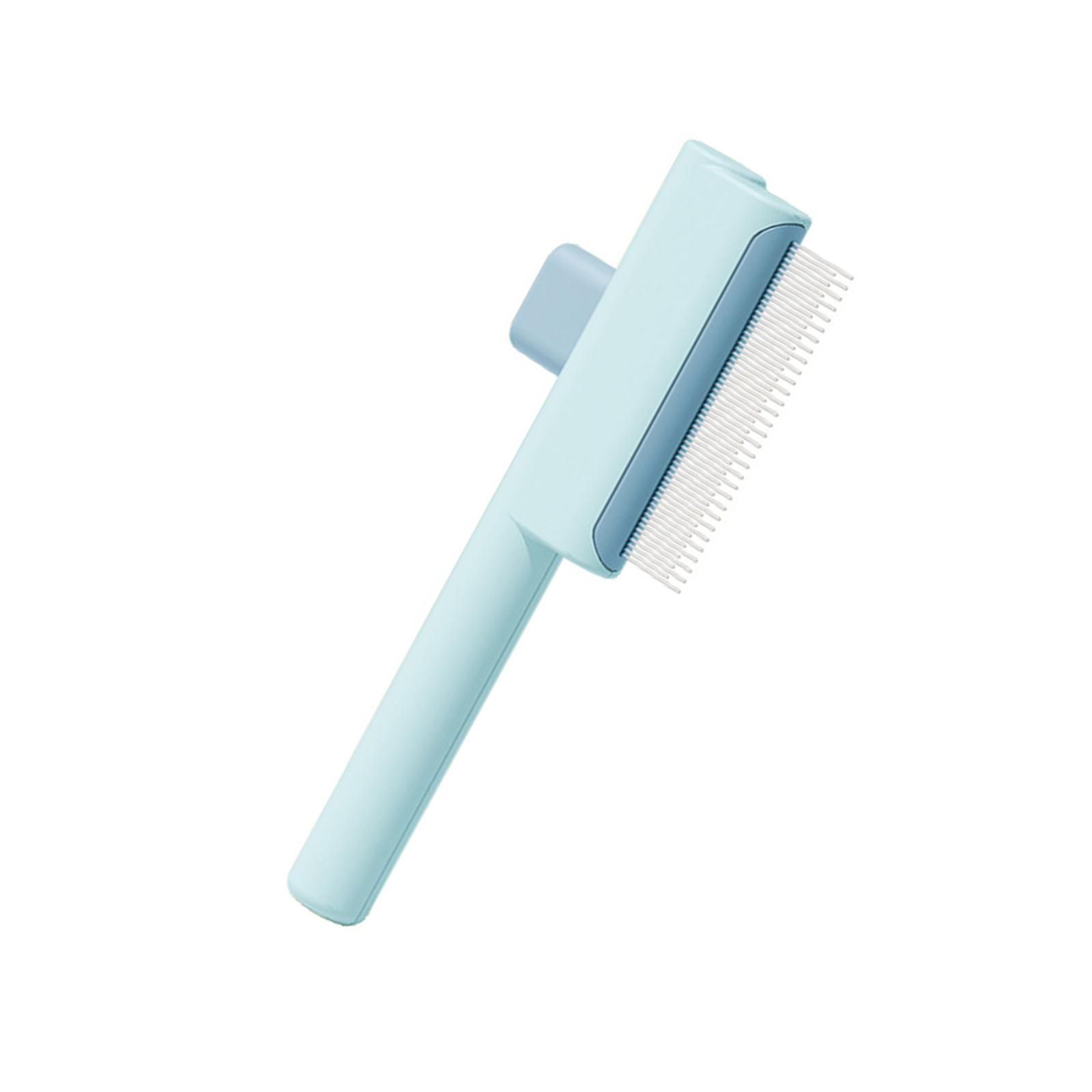 

Кошачья щетка для короткой и длинной шерсти, массирующая, инструмент для вычесывания с кнопкой сброса, расческа для ухода за питомцем, распутывание шерсти, удаление шерсти синий