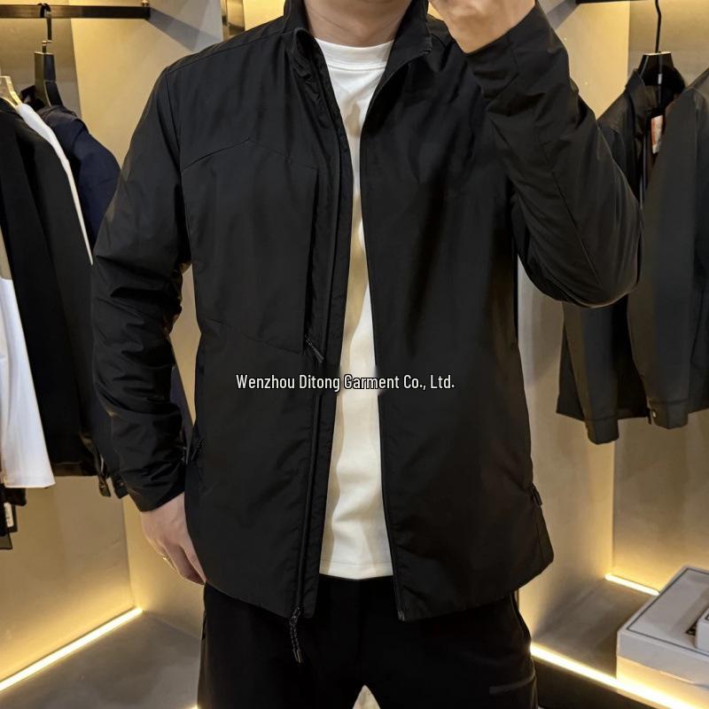 Men s Autumn/Winter Cotton Jacket - Simple, Stylish, and Luxurious XL (130-150 cm) чёрный