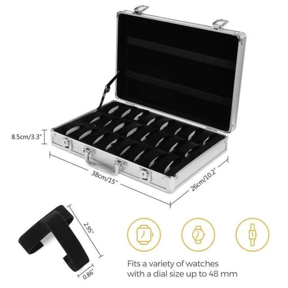 Soft Cushion Aluminum Watch Box 24/32Grid Watch Display Case Watch Storage Box  Trade Briefcase